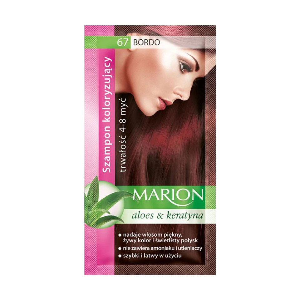 Уцінка! Відтінковий шампунь для волосся Marion Aloe & Keratin Hair Color Shampoo 67 Bordo, 40 мл
Уцінка! Відтінковий шампунь для волосся Marion Aloe & Keratin Hair Color Shampoo 67 Bordo, 40 мл