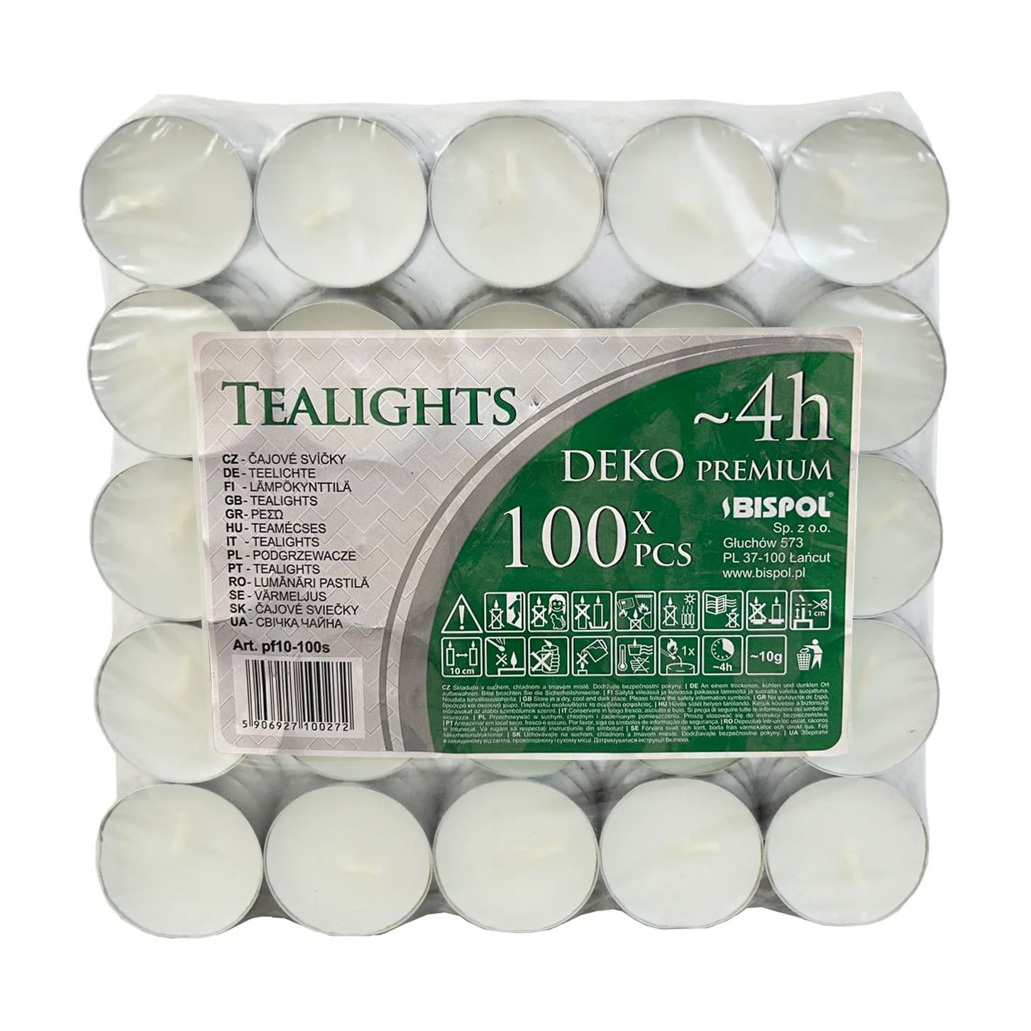 Набір парафінових свічок Bispol, 100 шт
Набір парафінових свічок Bispol, 100 шт