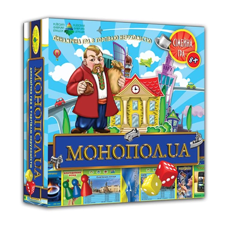 Настільна гра Київська Фабрика Іграшок Монопол.UA, від 8 років (1824)
Настільна гра Київська Фабрика Іграшок Монопол.UA, від 8 років (1824)