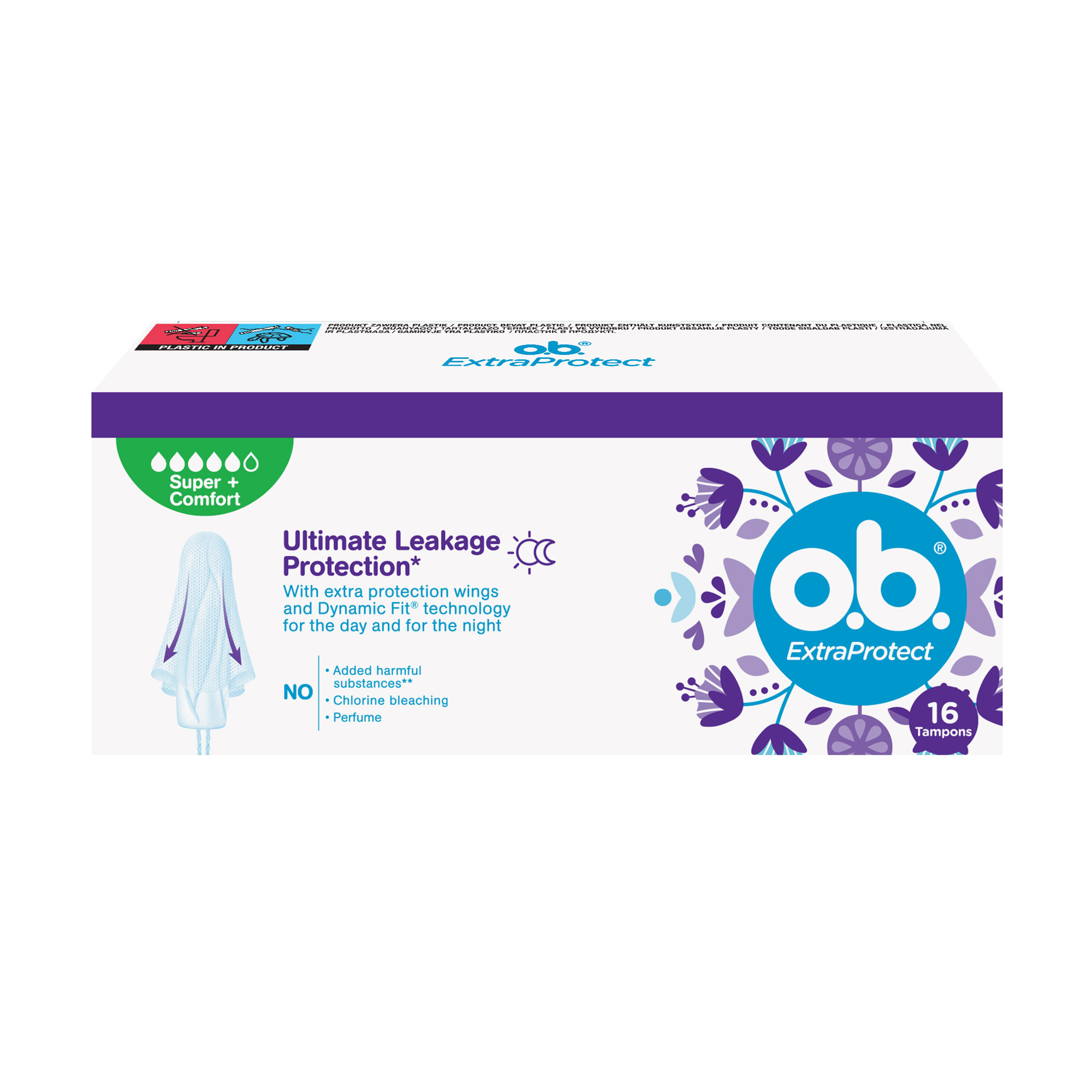 Тампони o.b. ExtraProtect Super + Comfort, 16 шт
Тампони o.b. ExtraProtect Super + Comfort, 16 шт