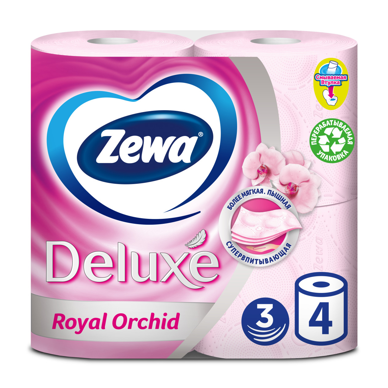 Туалетний папір Zewa Deluxe Royal Orchid з ароматом орхідеї, 3-шаровий, 145 відривів, 4 рулони
Туалетний папір Zewa Deluxe Royal Orchid з ароматом орхідеї, 3-шаровий, 145 відривів, 4 рулони
