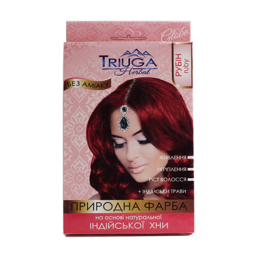 Безаміачна фарба для волосся Triuga Herbal на основі натуральної індійської хни, Рубін, 25 г
Безаміачна фарба для волосся Triuga Herbal на основі натуральної індійської хни, Рубін, 25 г
