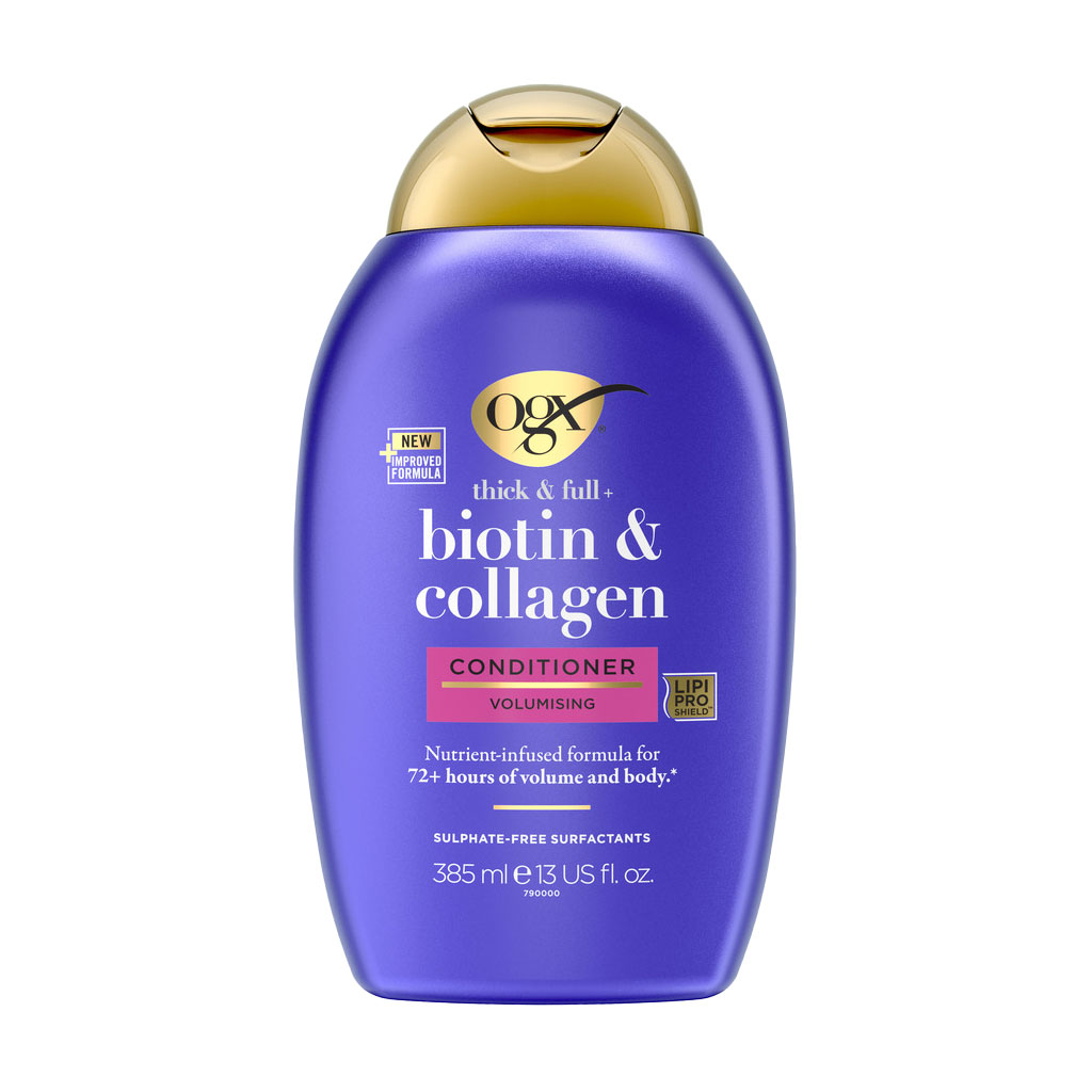 Кондиціонер для позбавленого об'єму та тонкого волосся OGX Thick & Full + Biotin & Collagen Conditioner з біотином та колагеном, 385 мл
Кондиціонер для позбавленого об'єму та тонкого волосся OGX Thick & Full + Biotin & Collagen Conditioner з біотином та колагеном, 385 мл