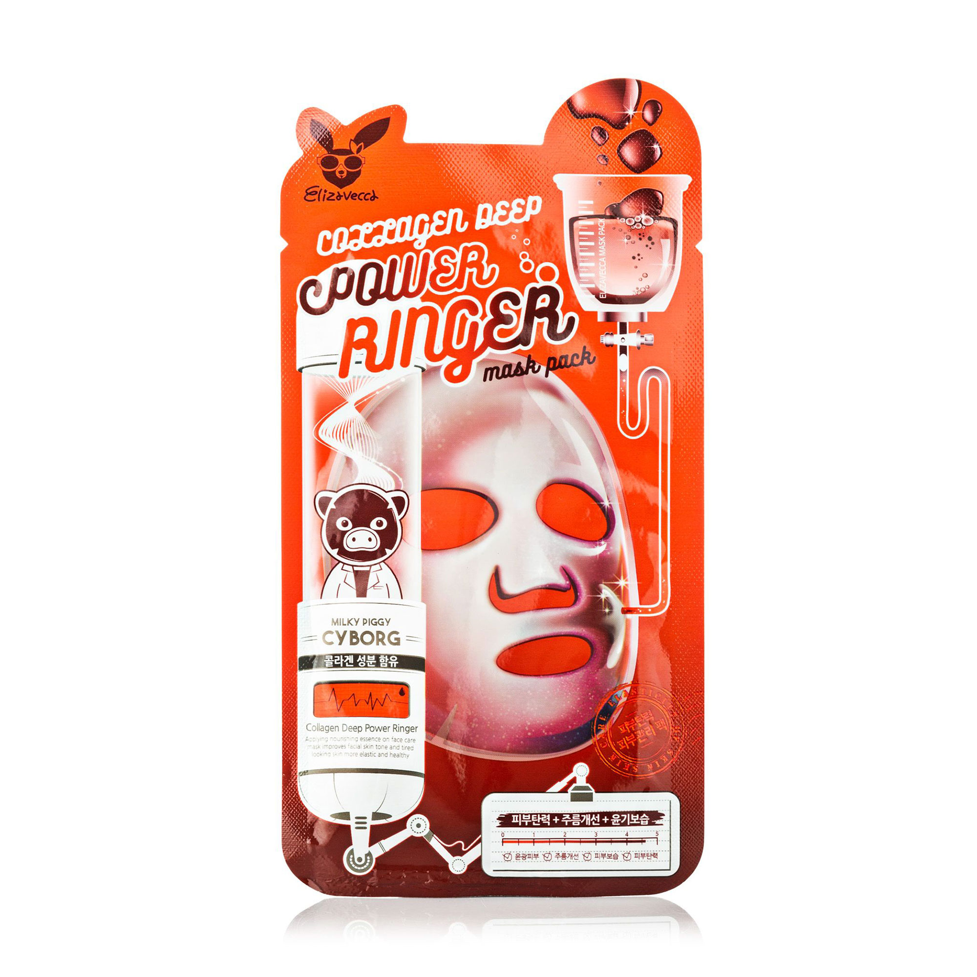 Зволожувальна тканинна маска для обличчя Elizavecca Milky Piggy Cyborg Collagen Deep Power Ringer Mask Pack з колагеном, 23 мл
Зволожувальна тканинна маска для обличчя Elizavecca Milky Piggy Cyborg Collagen Deep Power Ringer Mask Pack з колагеном, 23 мл