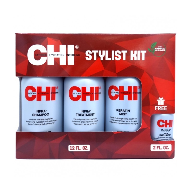 Уцінка! Набір для волосся CHI Stylist Kit (Shampoo, 355 мл + Thermal Protective Treatment, 355 мл + Silk Reconstructing Complex, 59 мл + Mist, 355 мл)
Уцінка! Набір для волосся CHI Stylist Kit (Shampoo, 355 мл + Thermal Protective Treatment, 355 мл + Silk Reconstructing Complex, 59 мл + Mist, 355 мл)