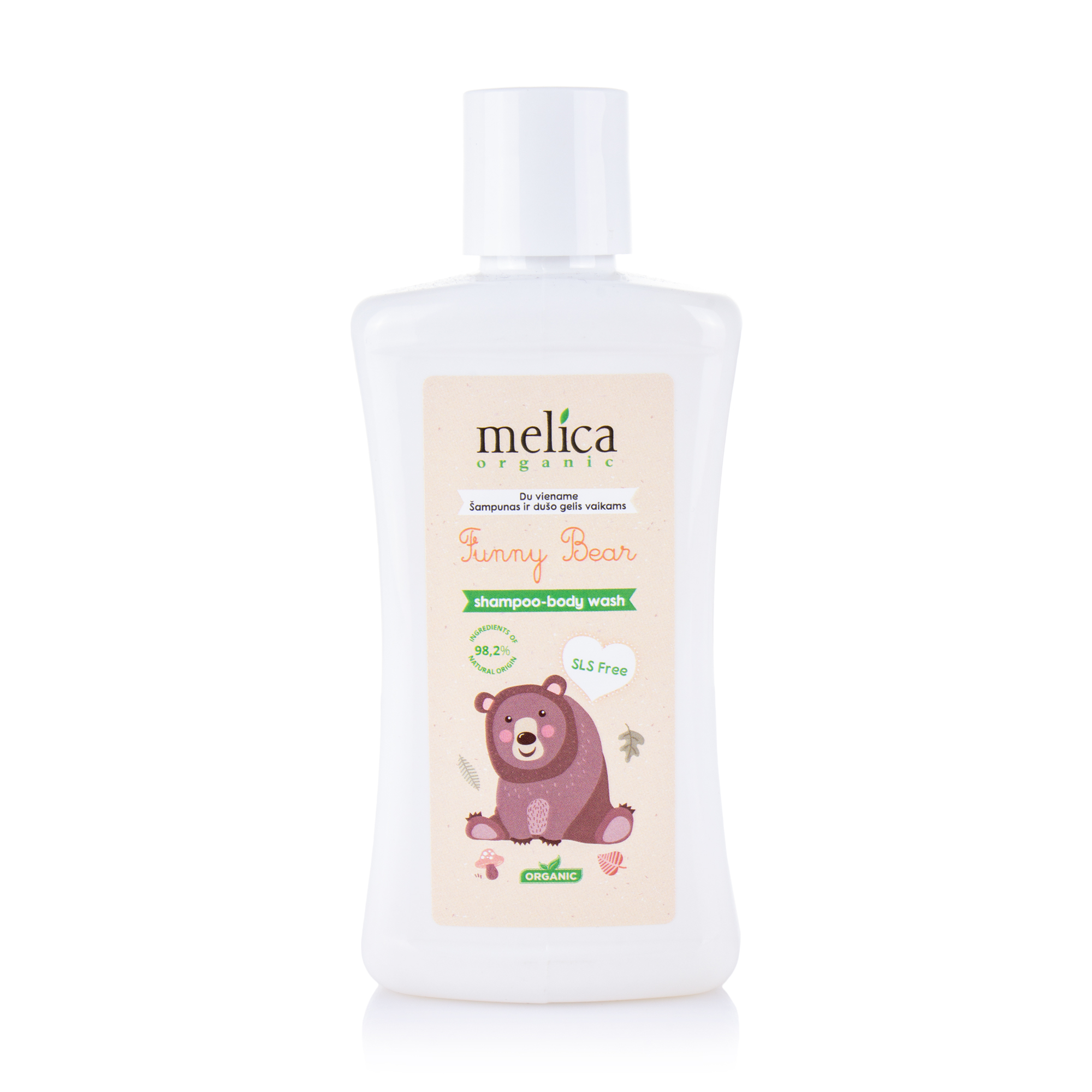 Дитячий шампунь-гель для душу Melica Organic Funny Bear Shampoo-Body Wash Від ведмедика, 300 мл
Дитячий шампунь-гель для душу Melica Organic Funny Bear Shampoo-Body Wash Від ведмедика, 300 мл