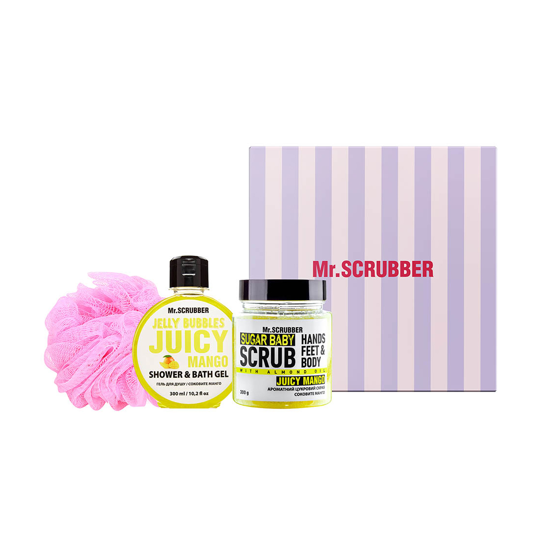 Уцінка! Набір для тіла Mr.Scrubber Juicy Mango (цукровий скраб, 300 г + гель для душу, 300 мл + мочалка)
Уцінка! Набір для тіла Mr.Scrubber Juicy Mango (цукровий скраб, 300 г + гель для душу, 300 мл + мочалка)