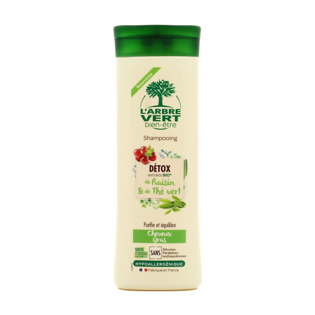 Гіпоалергенний детокс-шампунь L'Arbre Vert Detox Shampoo для жирного волосся, з екстрактами винограду та зеленого чаю, 250 мл
Гіпоалергенний детокс-шампунь L'Arbre Vert Detox Shampoo для жирного волосся, з екстрактами винограду та зеленого чаю, 250 мл
