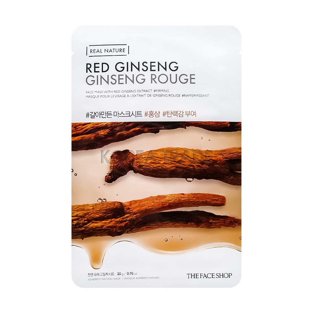 Уцінка! Тканинна маска для обличчя The Face Shop Real Nature Red Ginseng Face Mask з червоним женьшенем, 20 г
Уцінка! Тканинна маска для обличчя The Face Shop Real Nature Red Ginseng Face Mask з червоним женьшенем, 20 г