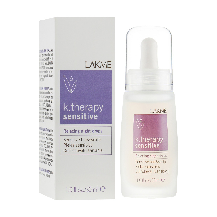 Уцінка! Нічні краплі для чутливої шкіри голови Lakme K.Therapy Sensitive Relaxing Night Drops, 30 мл
Уцінка! Нічні краплі для чутливої шкіри голови Lakme K.Therapy Sensitive Relaxing Night Drops, 30 мл