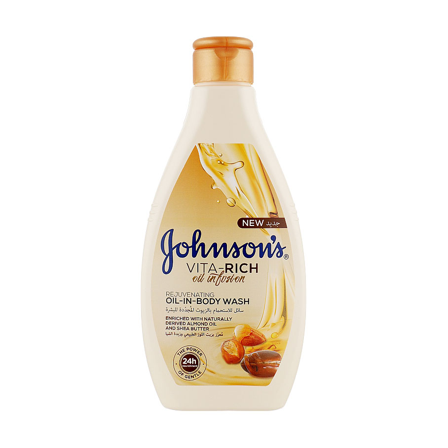 Живильний гель для душу JOHNSON’S Vita Rich Rejuvenating Oil-In-Body Wash з оліями мигдалю та ши, 400 мл
Живильний гель для душу JOHNSON’S Vita Rich Rejuvenating Oil-In-Body Wash з оліями мигдалю та ши, 400 мл