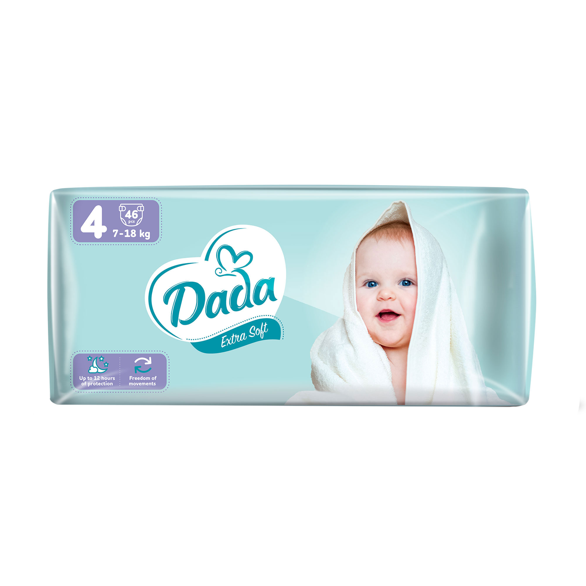 Підгузки Dada Extra Soft розмір 4 (7-18 кг), 46 шт
Підгузки Dada Extra Soft розмір 4 (7-18 кг), 46 шт