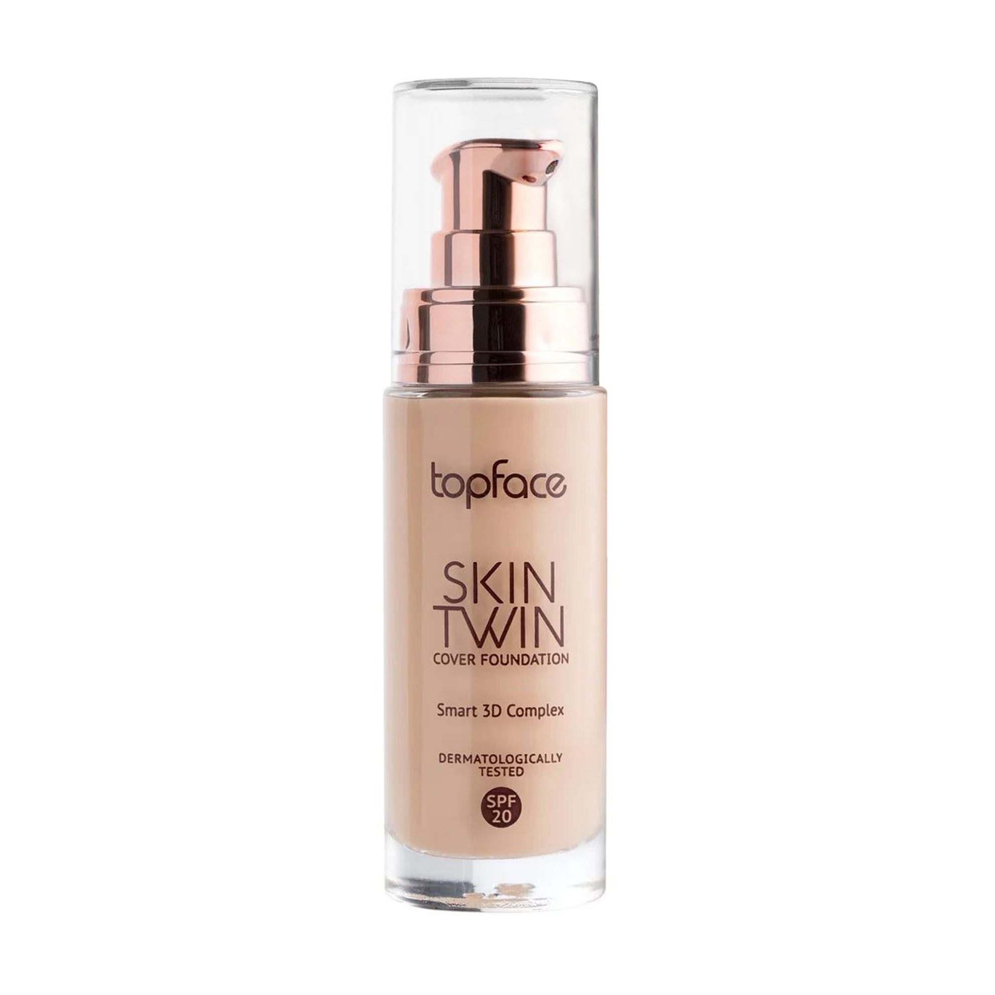 Тональний крем для обличчя TopFace Skin Twin Cover Foundation SPF 20, з матувальним ефектом, 02 Light Rose Beige, 32 мл
Тональний крем для обличчя TopFace Skin Twin Cover Foundation SPF 20, з матувальним ефектом, 02 Light Rose Beige, 32 мл