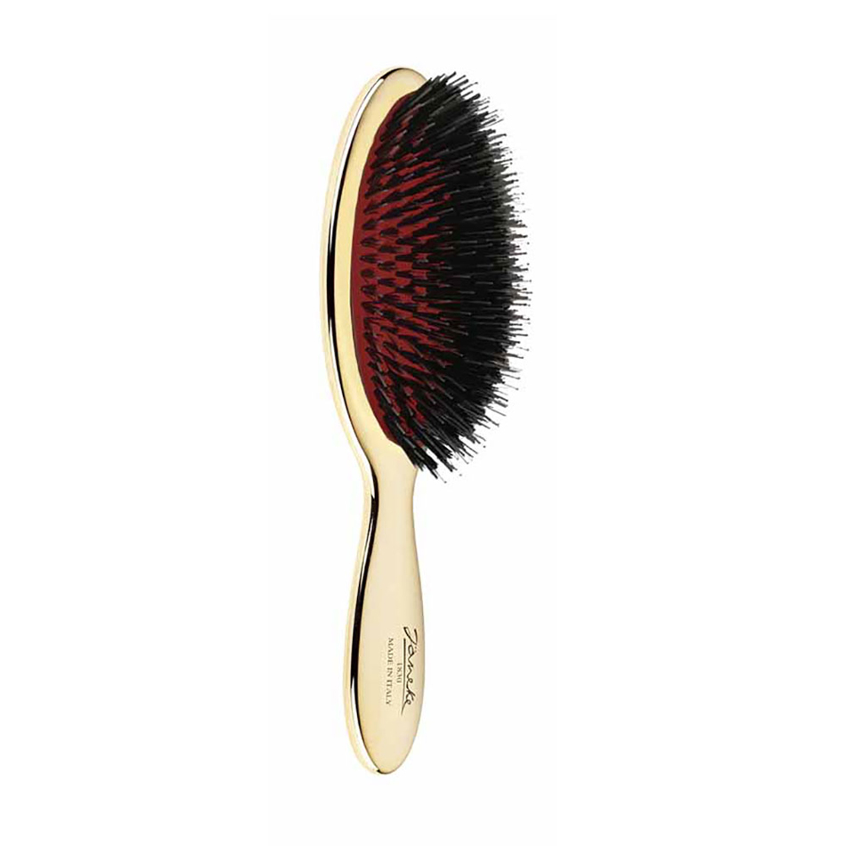 Щітка для волосся Janeke Mini Hair Brush Золота, з хромованим покриттям та щетиною кабана, розмір S
Щітка для волосся Janeke Mini Hair Brush Золота, з хромованим покриттям та щетиною кабана, розмір S