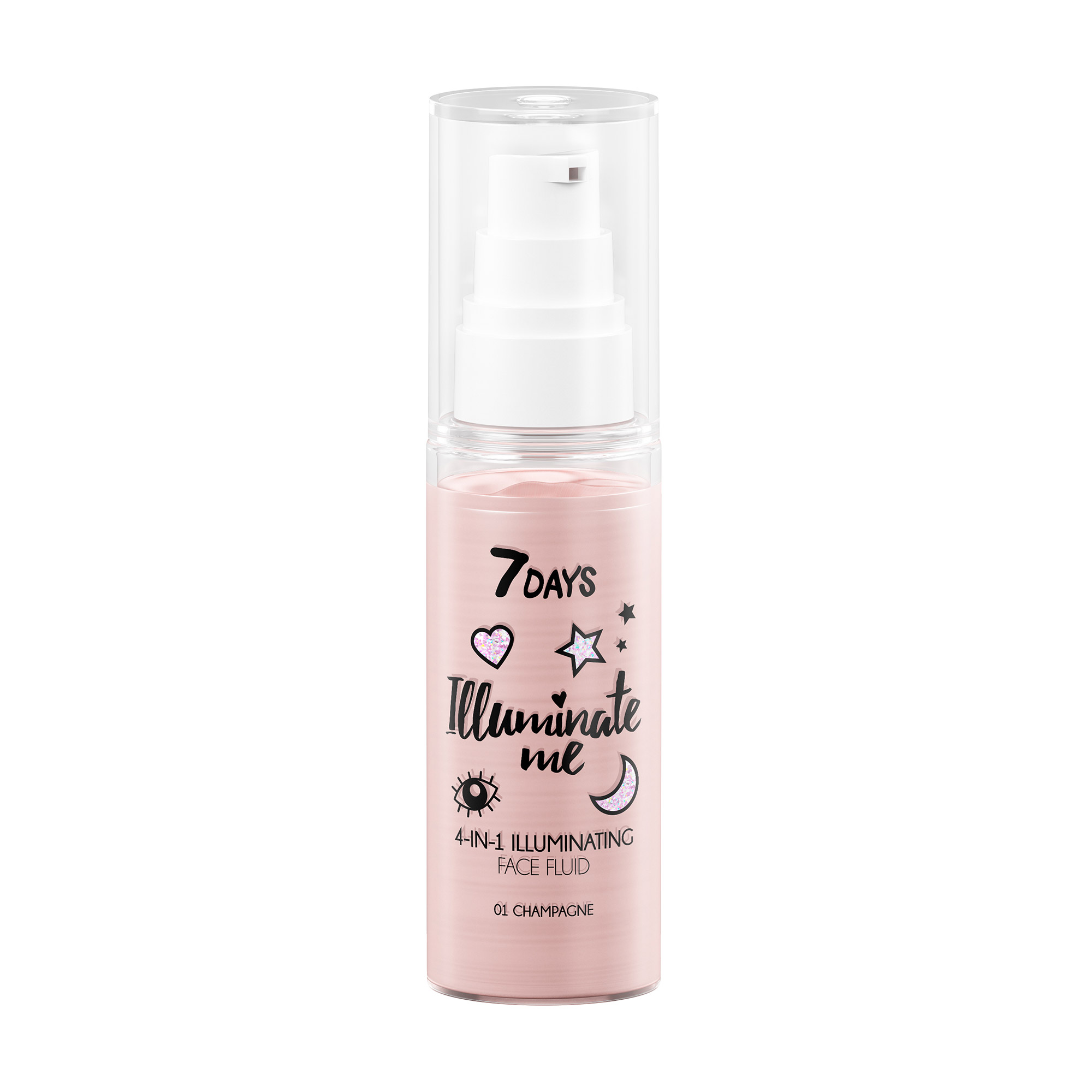 Сяючий крем-флюїд для обличчя 4 в 1 7 Days Illuminate Me Luminous Fluid Cream 01 Champagne, 50 мл
Сяючий крем-флюїд для обличчя 4 в 1 7 Days Illuminate Me Luminous Fluid Cream 01 Champagne, 50 мл