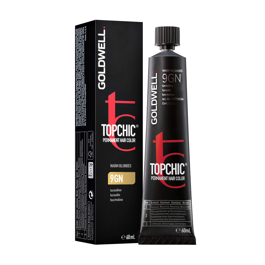 Стійка професійна фарба для волосся Goldwell Topchic Permanent Hair Color 9GN Turmaline, 60 мл 
Стійка професійна фарба для волосся Goldwell Topchic Permanent Hair Color 9GN Turmaline, 60 мл