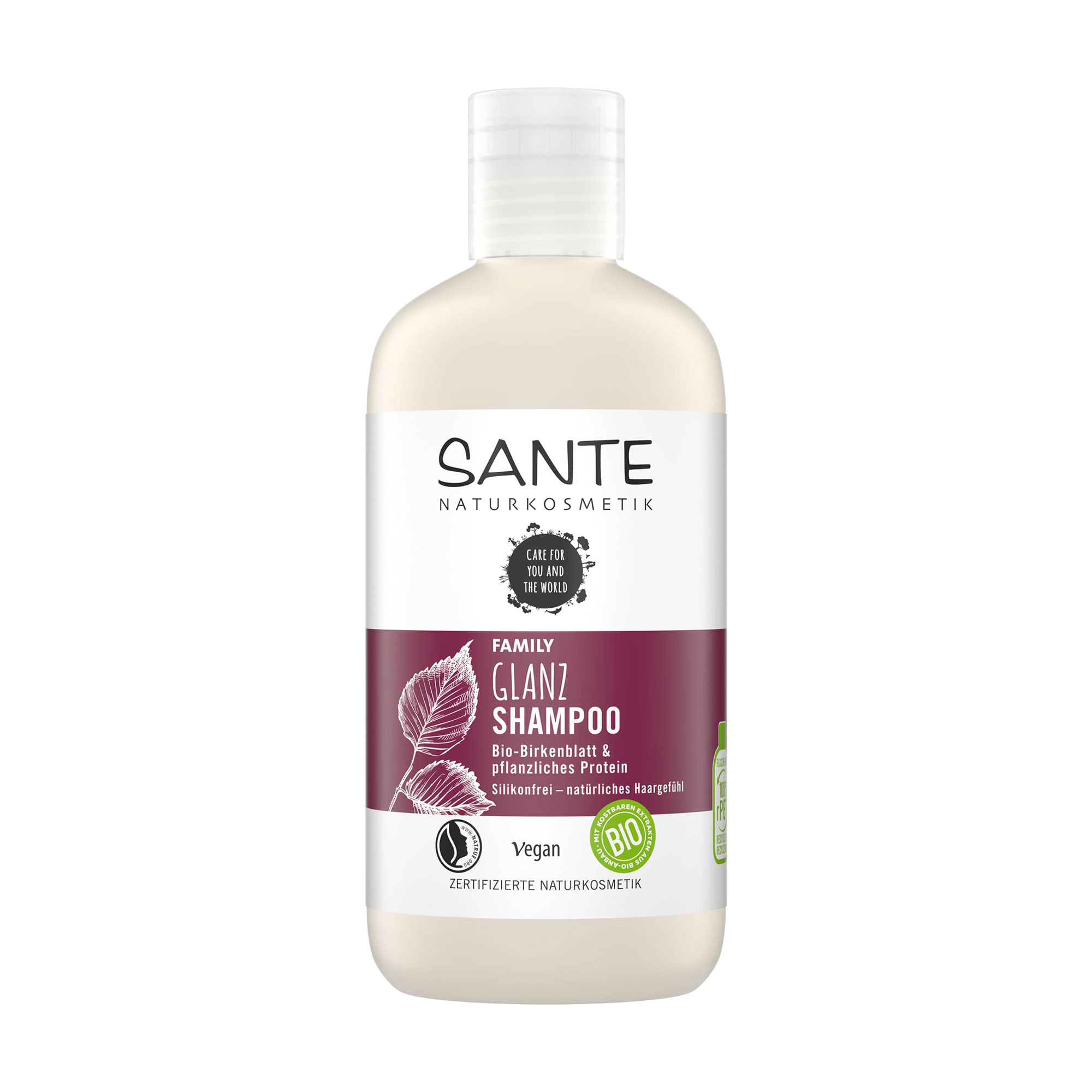Біошампунь для всієї родини для блиску волосся Sante Family Glanz Shampoo Рослинні протеїни та березове листя 
Біошампунь для всієї родини для блиску волосся Sante Family Glanz Shampoo Рослинні протеїни та березове листя