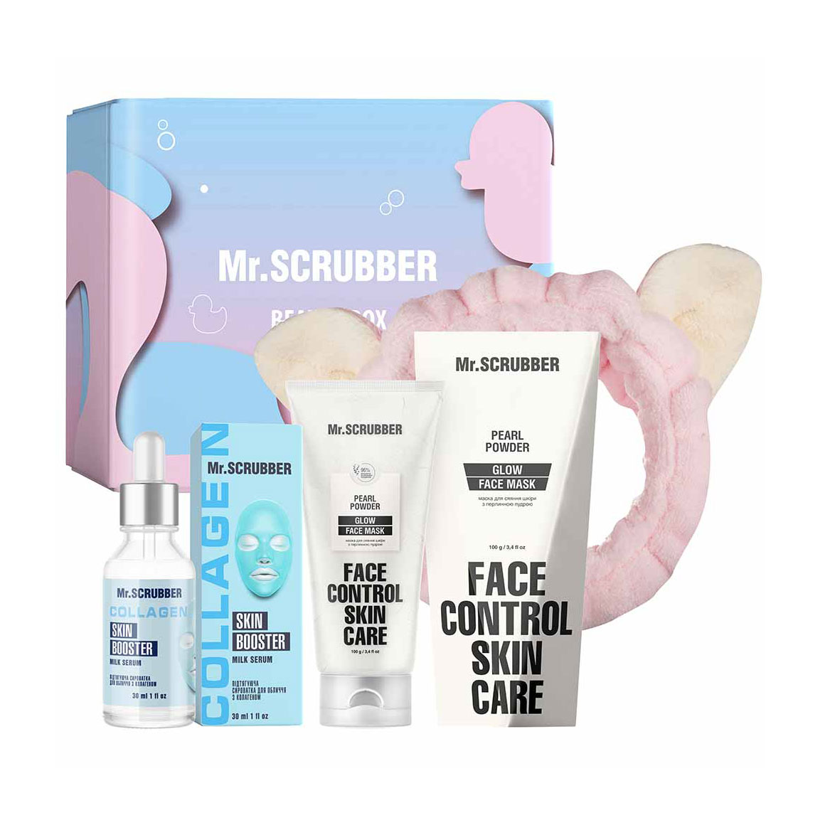 Набір Mr.Scrubber Glow & Moisture (маска для обличчя, 100 г + сироватка для обличчя, 30 мл + пов'язка для волосся)
Набір Mr.Scrubber Glow & Moisture (маска для обличчя, 100 г + сироватка для обличчя, 30 мл + пов'язка для волосся)
