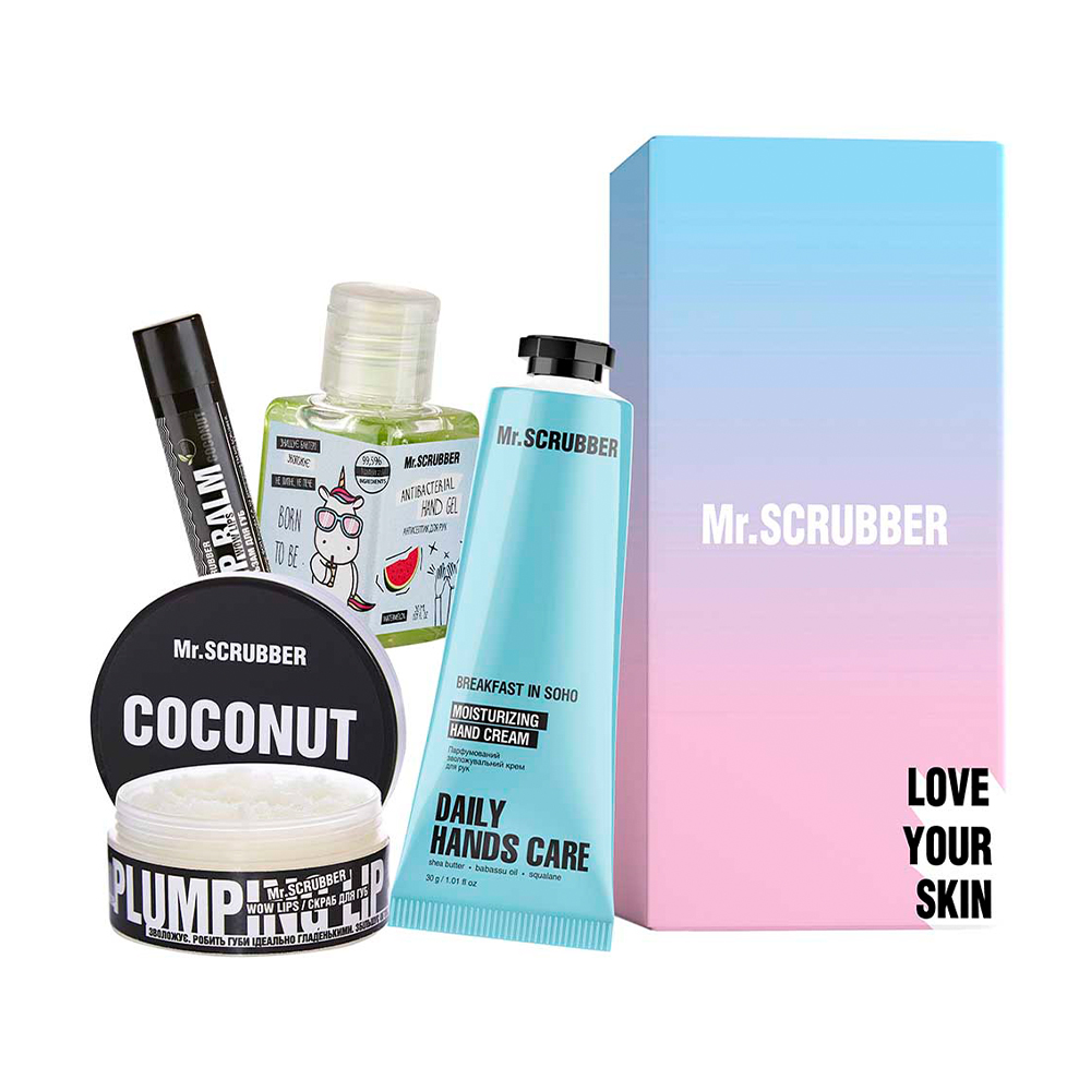 Уцінка! Набір Mr.Scrubber Sweet Coconut (скраб для губ, 50 мл + бальзам для губ, 5 г + крем для рук, 30 г + антисептик, 30 мл)
Уцінка! Набір Mr.Scrubber Sweet Coconut (скраб для губ, 50 мл + бальзам для губ, 5 г + крем для рук, 30 г + антисептик, 30 мл)