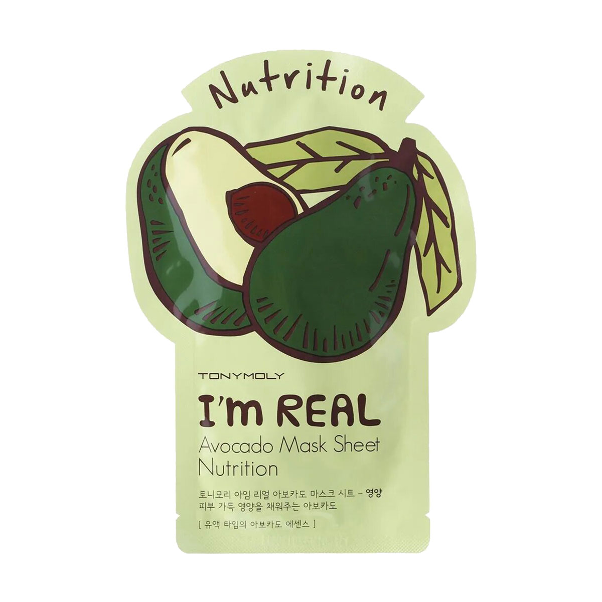Тканинна маска для обличчя Tony Moly Im Real Avokado Mask Sheet з екстрактом авокадо, 21 г
Тканинна маска для обличчя Tony Moly Im Real Avokado Mask Sheet з екстрактом авокадо, 21 г
