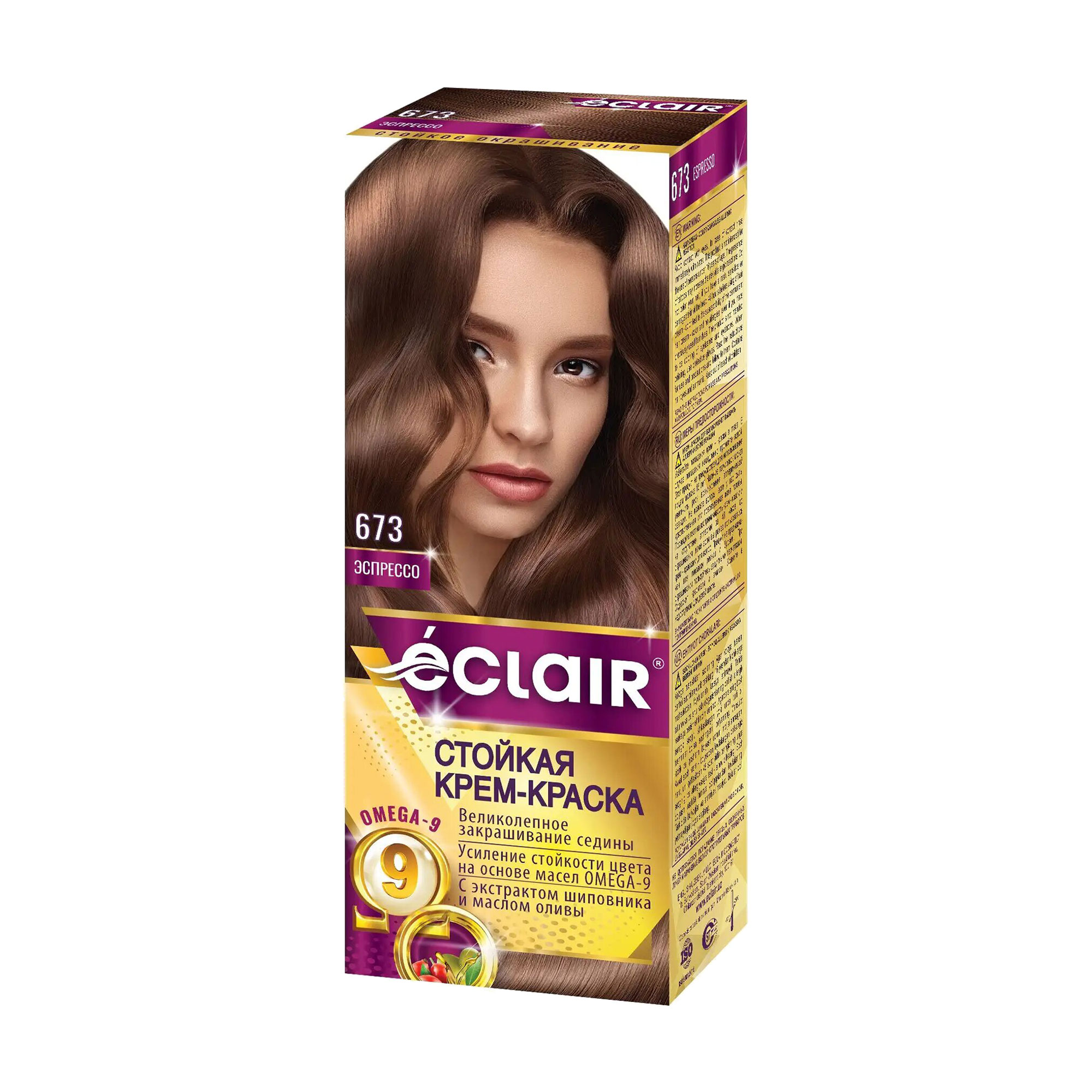 Стійка крем-фарба для волосся Eclair Omega 9 Hair Color 673 Еспресо, 130 мл
Стійка крем-фарба для волосся Eclair Omega 9 Hair Color 673 Еспресо, 130 мл