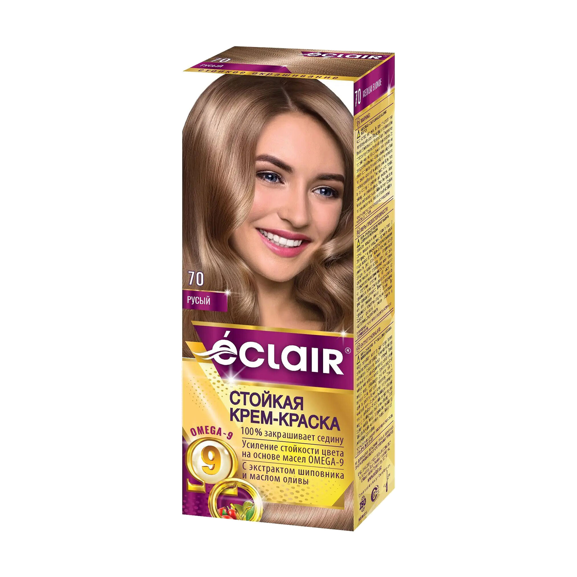 Стійка крем-фарба для волосся Eclair Omega 9 Hair Color 70 Русявий, 130 мл
Стійка крем-фарба для волосся Eclair Omega 9 Hair Color 70 Русявий, 130 мл