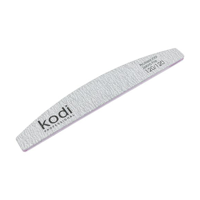 Пилка для нігтів Kodi Professional 120/120 грит полумісяць, світло-сіра, 178*28*4 мм
Пилка для нігтів Kodi Professional 120/120 грит полумісяць, світло-сіра, 178*28*4 мм