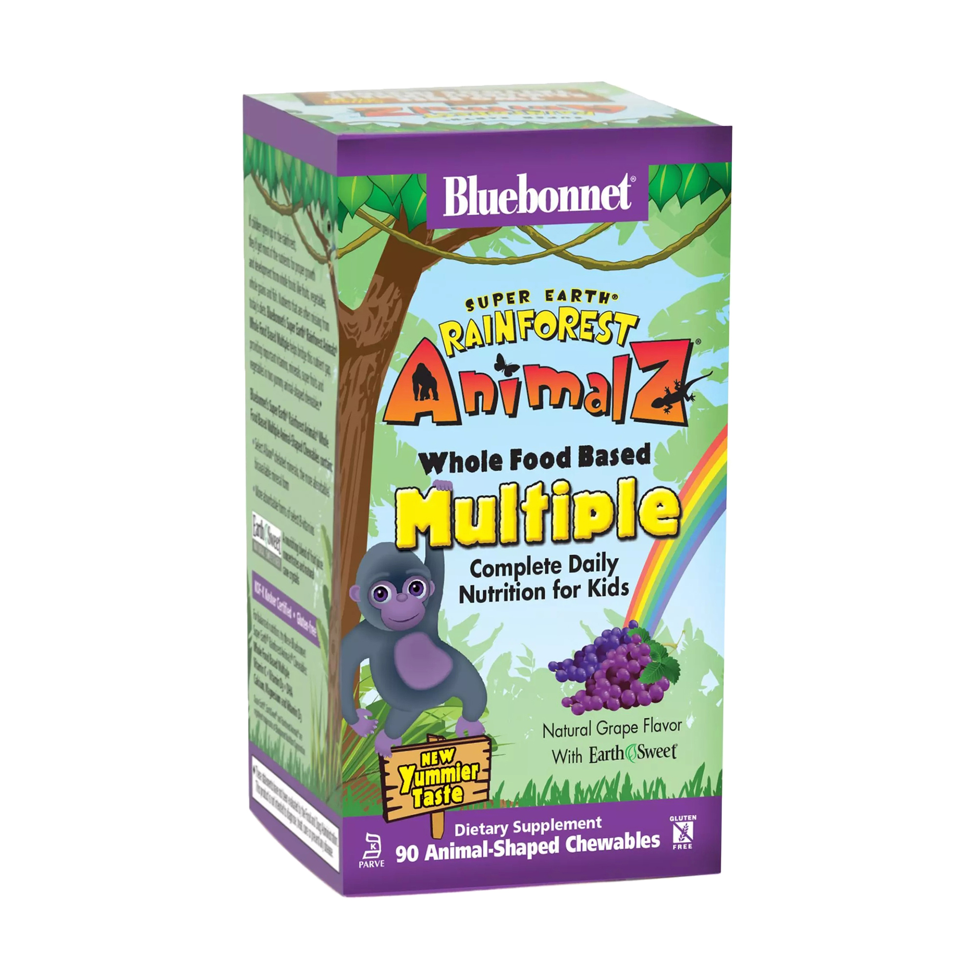 Мультивітаміни для дітей Bluebonnet Nutrition Rainforest Animalz Multiple зі смаком винограду, 90 жувальних цукерок
Мультивітаміни для дітей Bluebonnet Nutrition Rainforest Animalz Multiple зі смаком винограду, 90 жувальних цукерок