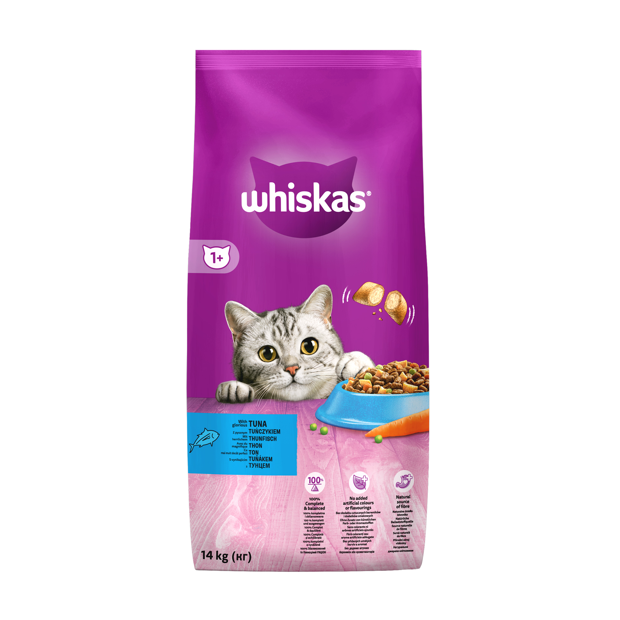 Сухий корм для кішок Whiskas з тунцем, 14 кг
Сухий корм для кішок Whiskas з тунцем, 14 кг