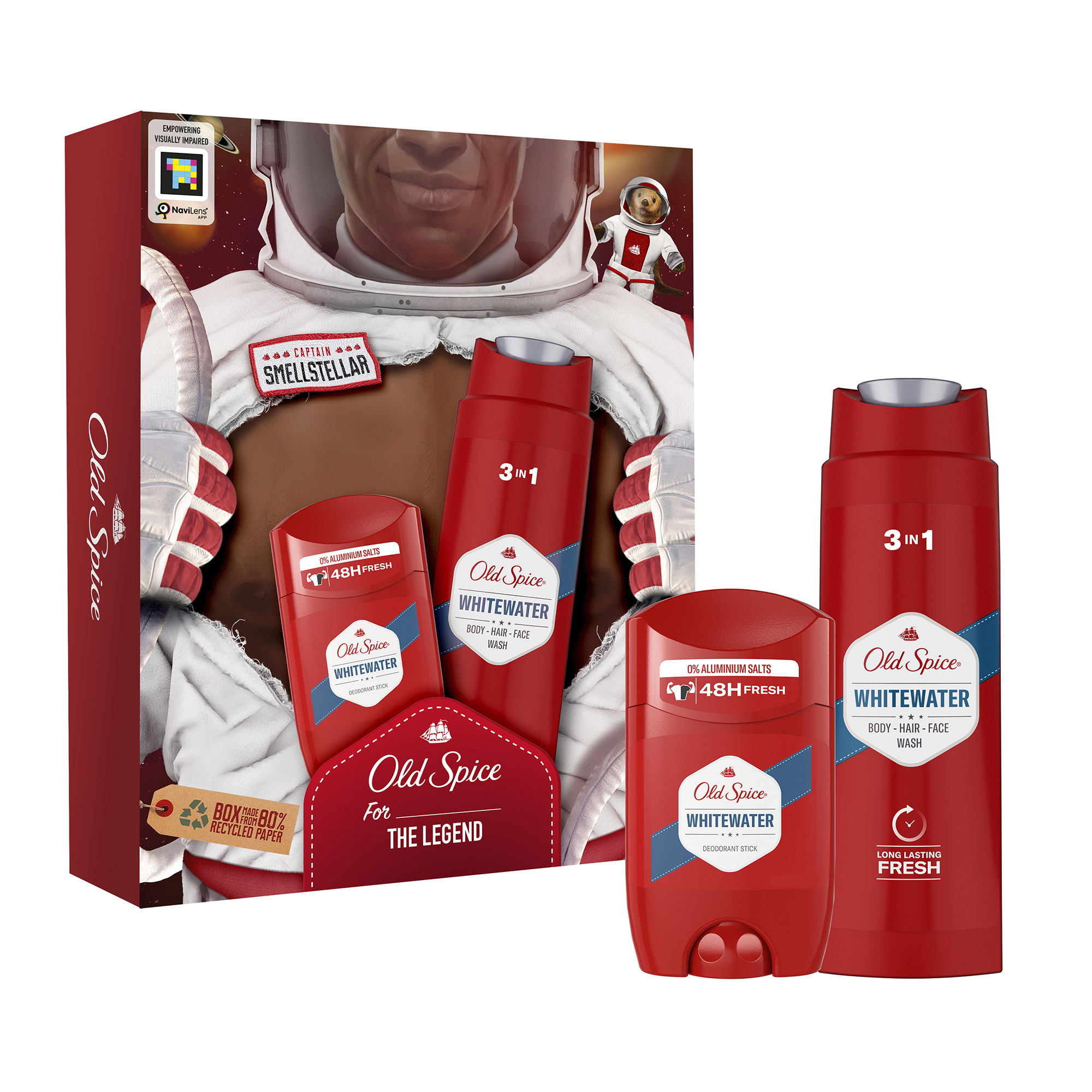 Подарунковий набір Old Spice Astronaut Whitewater (гель для душу 3-в-1, 250 мл + твердий дезодорант, 50 мл)
Подарунковий набір Old Spice Astronaut Whitewater (гель для душу 3-в-1, 250 мл + твердий дезодорант, 50 мл)