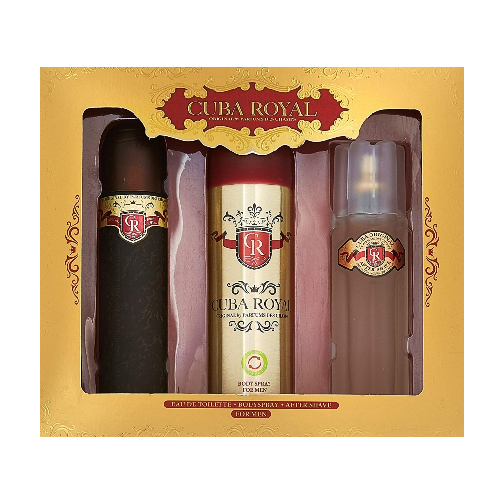 Парфумований набір чоловічий Cuba Paris Original Cuba Royal (туалетна вода, 100 мл + спрей для тіла, 200 мл + бальзам після гоління, 100 мл)
Парфумований набір чоловічий Cuba Paris Original Cuba Royal (туалетна вода, 100 мл + спрей для тіла, 200 мл + бальзам після гоління, 100 мл)