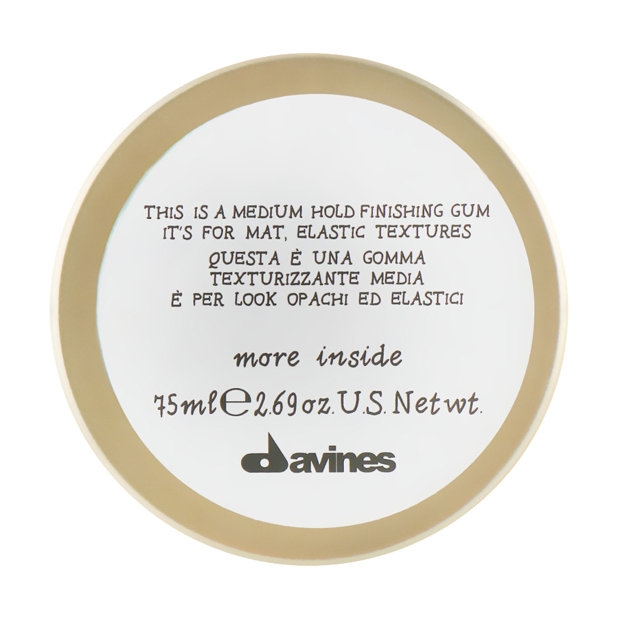 Еластик-гель для матових рухомих текстур Davines More Inside This Is A Medium Hold Finishing Gum середньої фіксації, 75 мл
Еластик-гель для матових рухомих текстур Davines More Inside This Is A Medium Hold Finishing Gum середньої фіксації, 75 мл