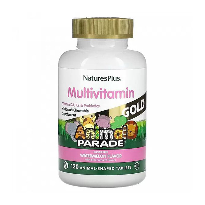 Мультивiтaміни для дітей NaturesPlus Animal Parade Gold зі смаком кавуна, 120 жувальних таблеток
Мультивiтaміни для дітей NaturesPlus Animal Parade Gold зі смаком кавуна, 120 жувальних таблеток