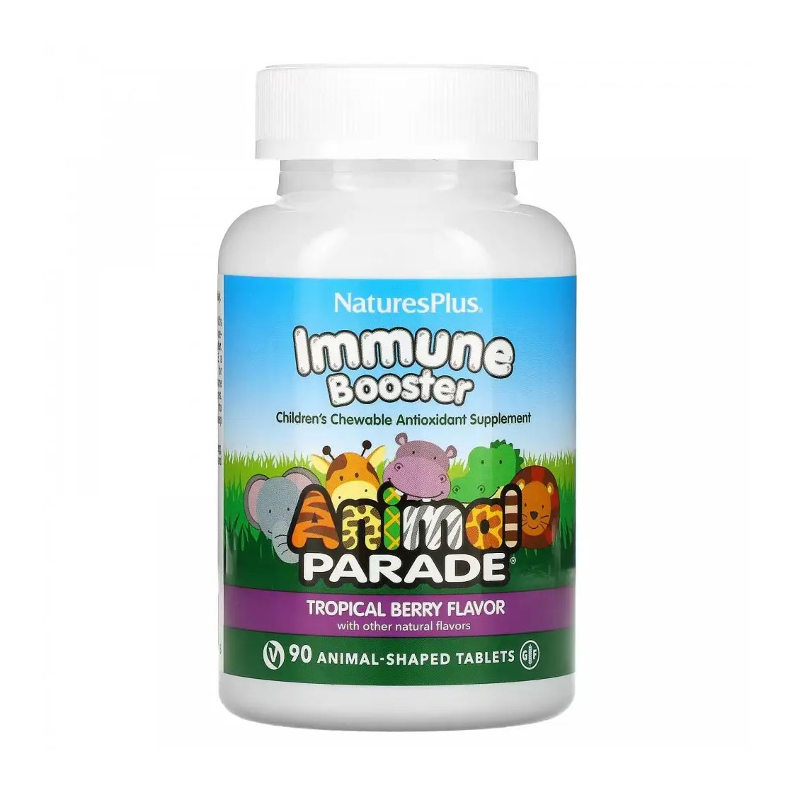 Мультивітаміни для дітей NaturesPlus Animal Parade Kids Immune Booster зі смаком тропічних ягід, 90 жувальних таблеток
Мультивітаміни для дітей NaturesPlus Animal Parade Kids Immune Booster зі смаком тропічних ягід, 90 жувальних таблеток