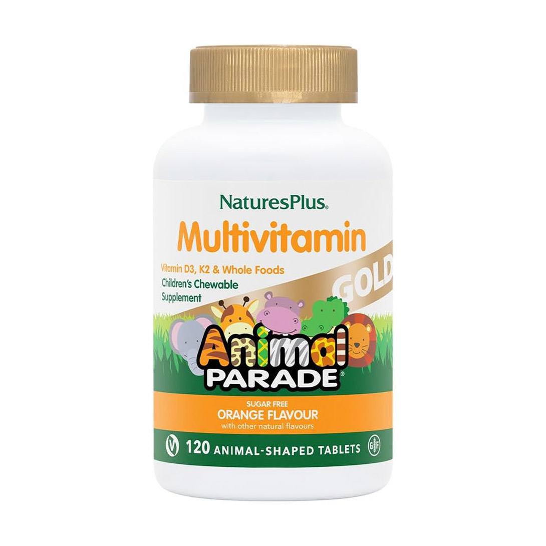 Мультивітаміни та мінерали для дітей NaturesPlus Animal Parade Gold зі смаком апельсина, 120 жувальних таблеток
Мультивітаміни та мінерали для дітей NaturesPlus Animal Parade Gold зі смаком апельсина, 120 жувальних таблеток