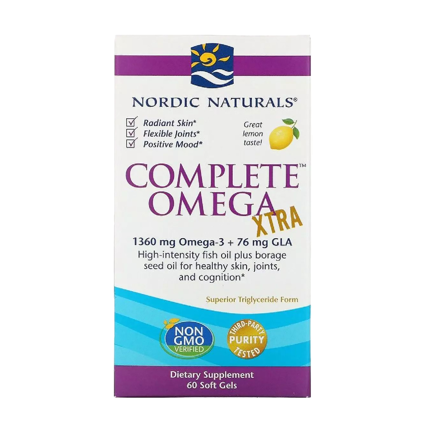 Омега комплекс Nordic Naturals Complete Omega Xtra з лимоном, 60 капсул
Омега комплекс Nordic Naturals Complete Omega Xtra з лимоном, 60 капсул