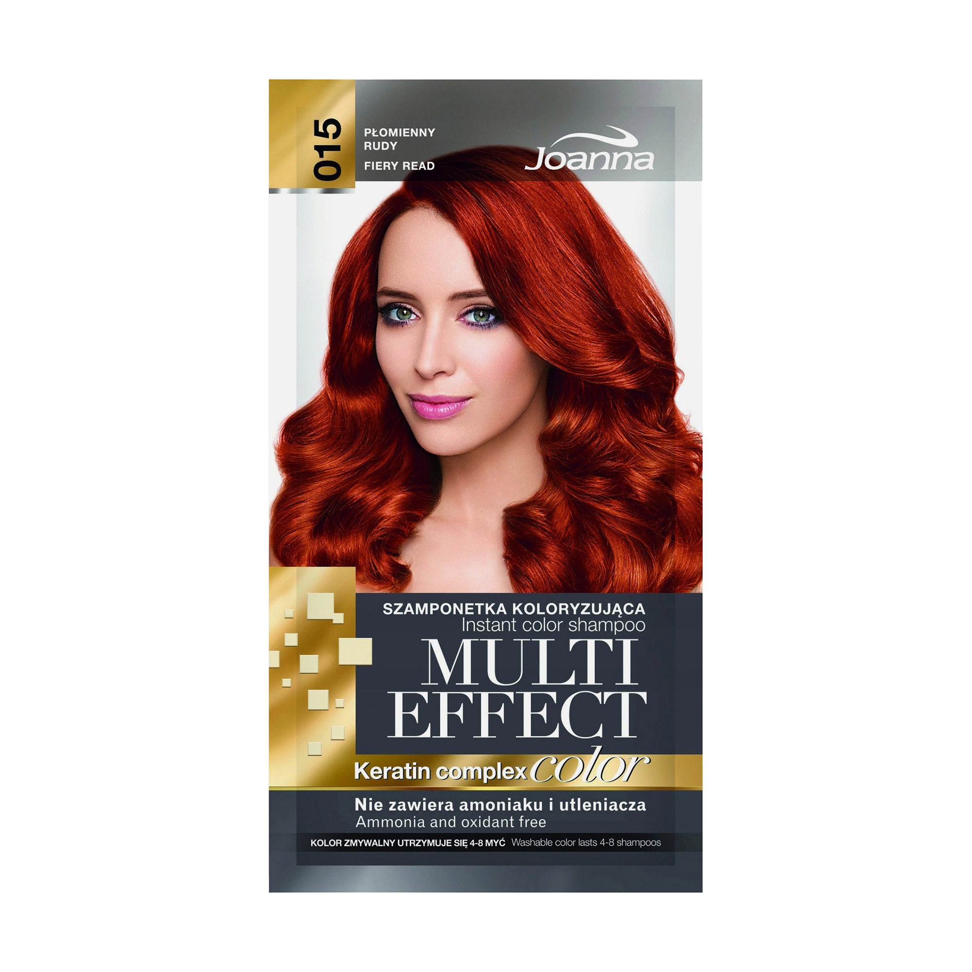 Відтінковий шампунь для волосся Joanna Multi Effect Color Keratin Complex 15 Fiery Red, 35 г
Відтінковий шампунь для волосся Joanna Multi Effect Color Keratin Complex 15 Fiery Red, 35 г