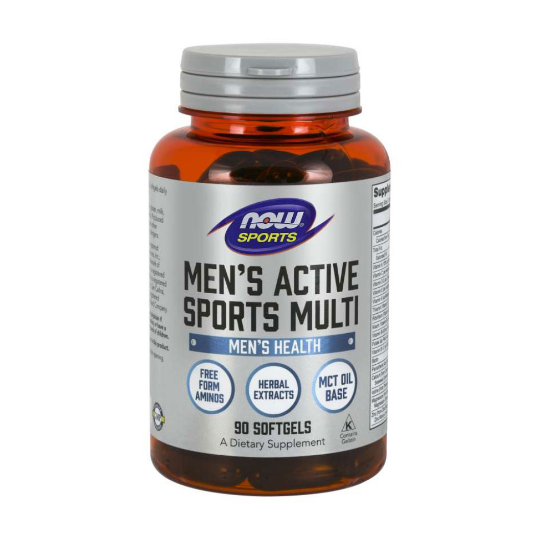 Мультивітаміни для чоловіків NOW foods Men's Active Sports Multi для активних видів спорту, 90 капсул
Мультивітаміни для чоловіків NOW foods Men's Active Sports Multi для активних видів спорту, 90 капсул