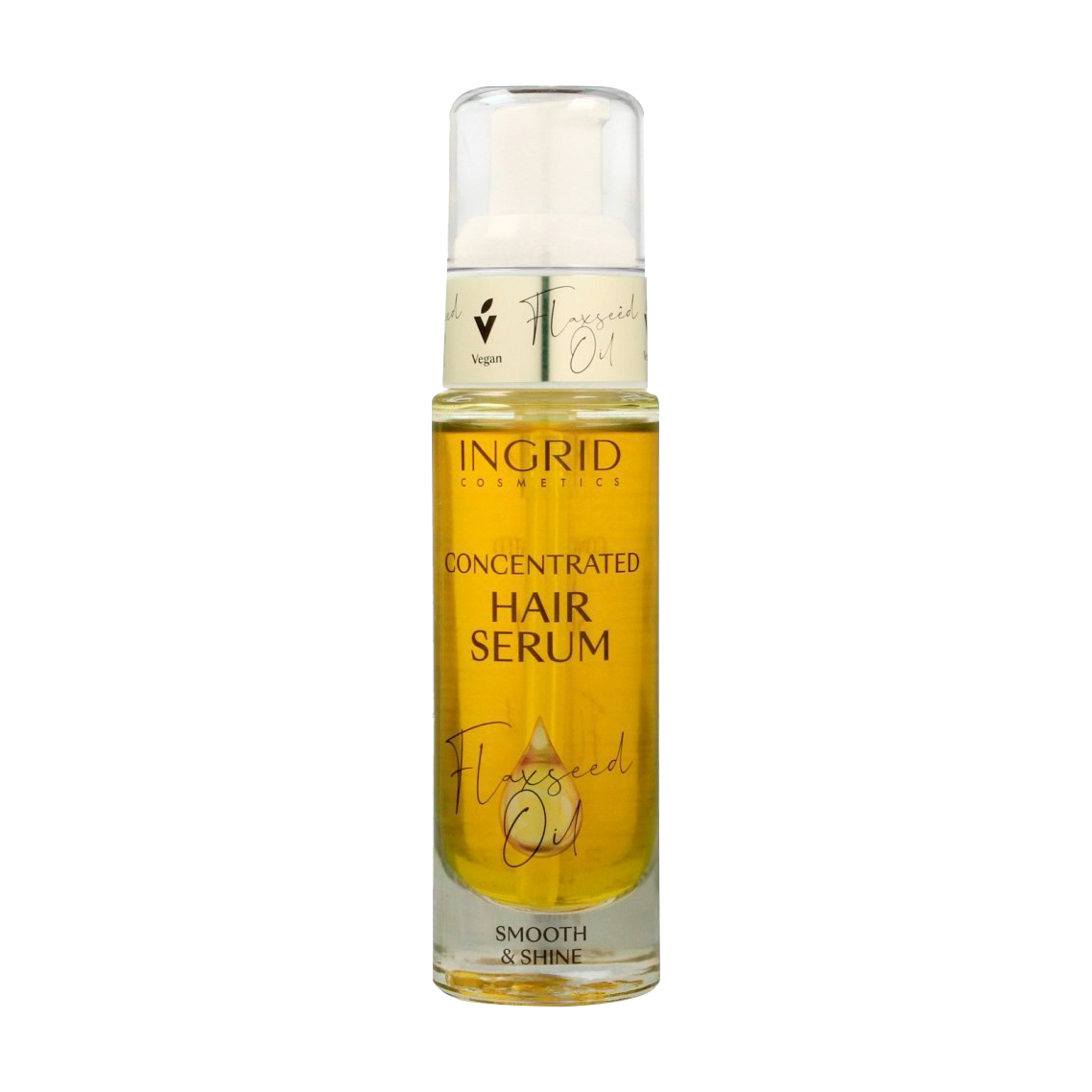 Сироватка Ingrid Cosmetics Vegan Hair Serum Flaxseed Oil Smooth & Shine для пошкодженого та тьмяного волосся, з олією льону, 30 мл
Сироватка Ingrid Cosmetics Vegan Hair Serum Flaxseed Oil Smooth & Shine для пошкодженого та тьмяного волосся, з олією льону, 30 мл