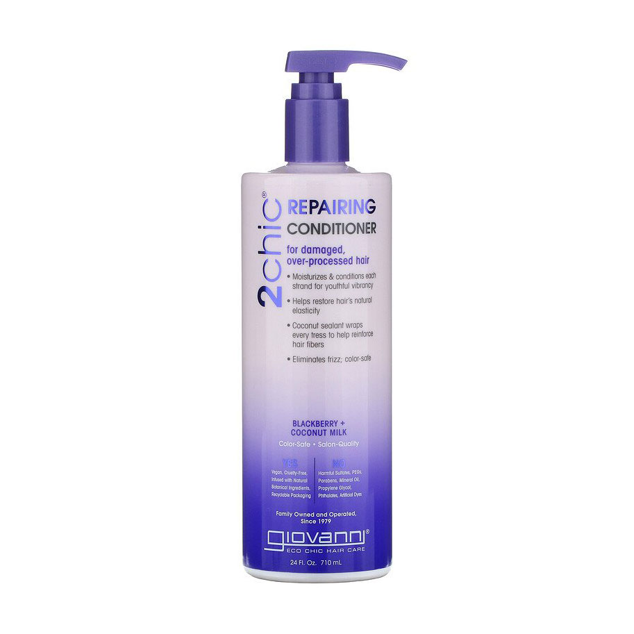 Відновлювальний кондиціонер Giovanni 2chic Repairing Conditioner Blackberry & Coconut Milk для дуже пошкодженого волосся, 710 мл
Відновлювальний кондиціонер Giovanni 2chic Repairing Conditioner Blackberry & Coconut Milk для дуже пошкодженого волосся, 710 мл