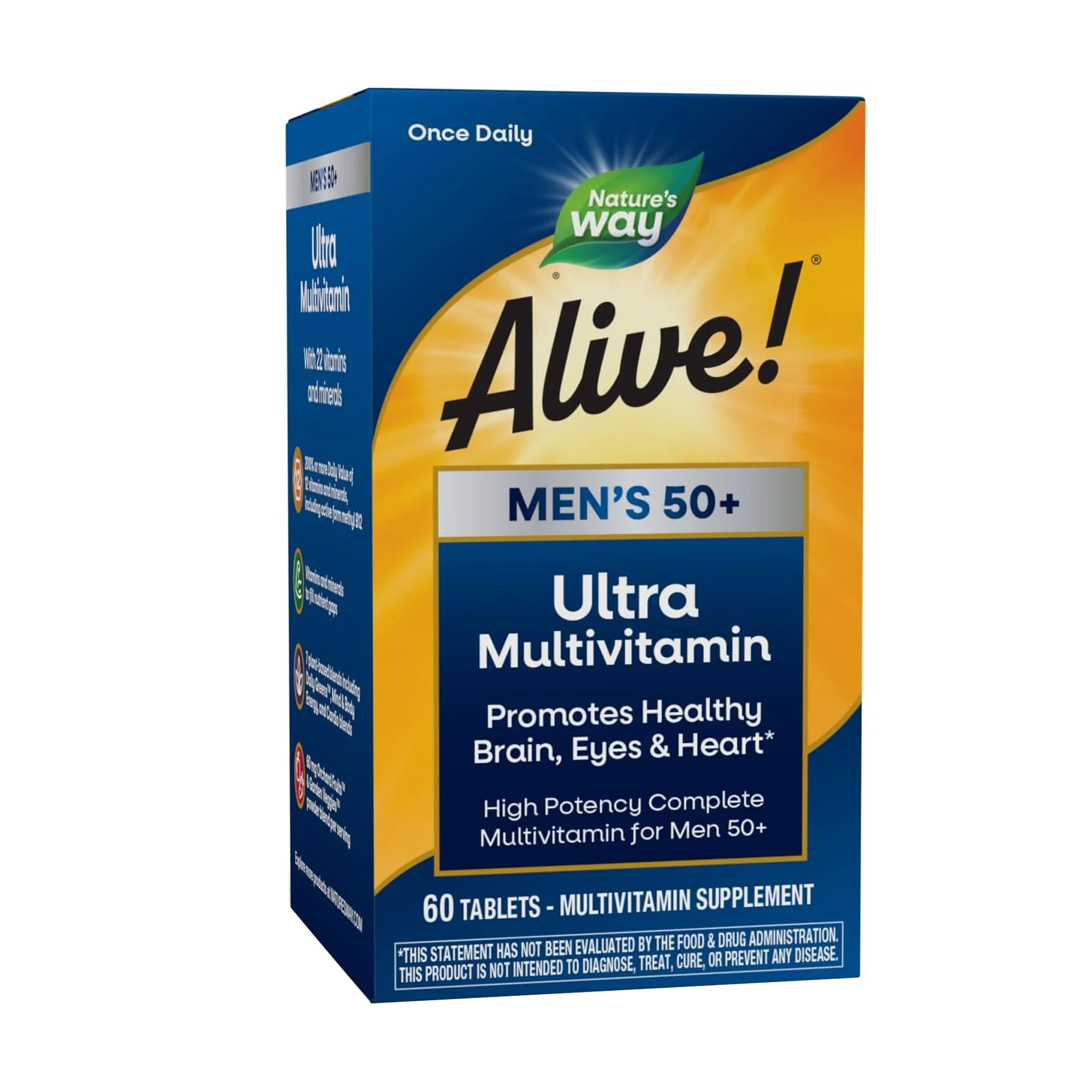 Мультивітаміни для чоловіків 50+ Nature's Way Alive! Once Daily Men's 50+ Multi-Vitamin, 60 таблеток
Мультивітаміни для чоловіків 50+ Nature's Way Alive! Once Daily Men's 50+ Multi-Vitamin, 60 таблеток