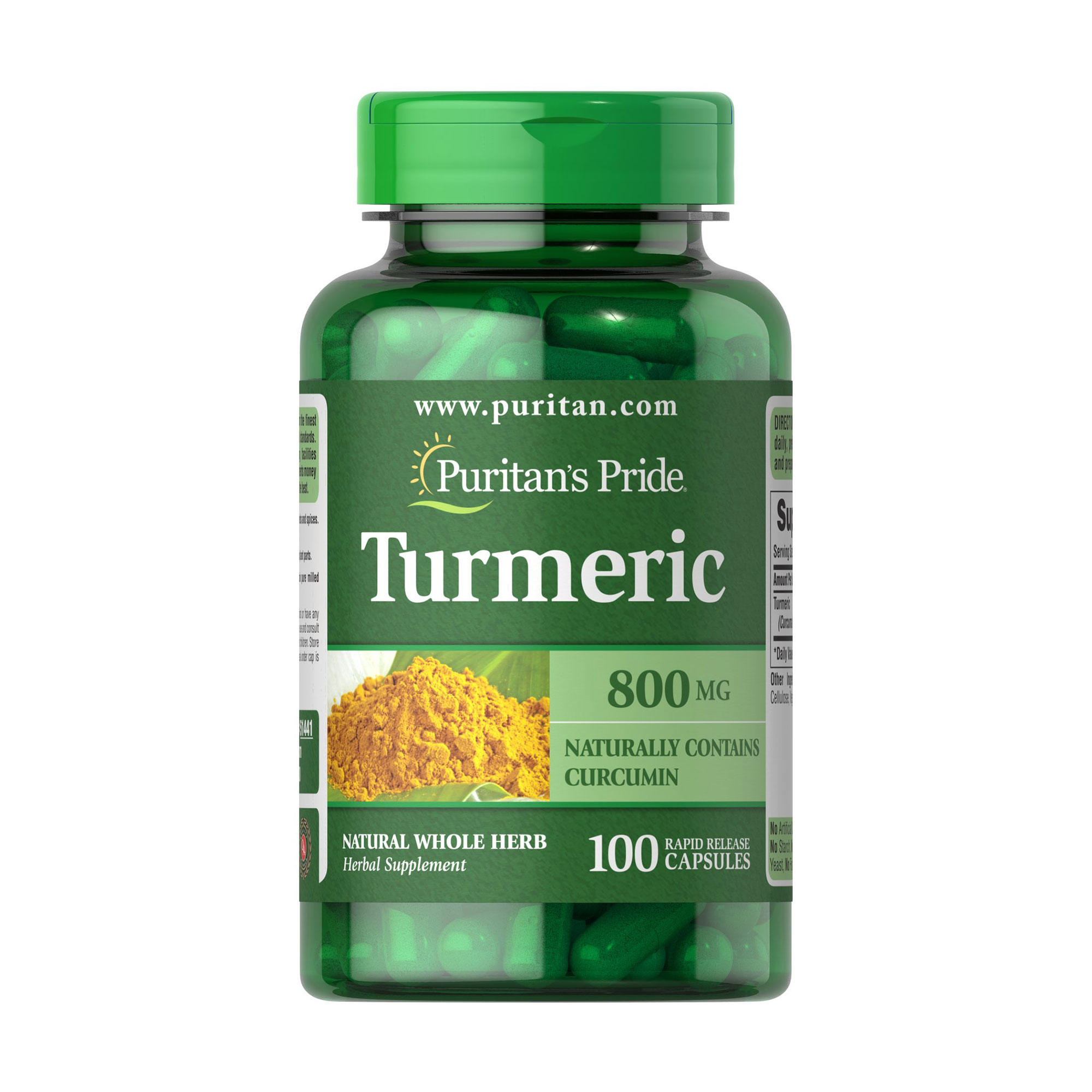 Куркума Puritan's Pride Turmeric Curcumin, 800 мг, 100 капсул
Куркума Puritan's Pride Turmeric Curcumin, 800 мг, 100 капсул
