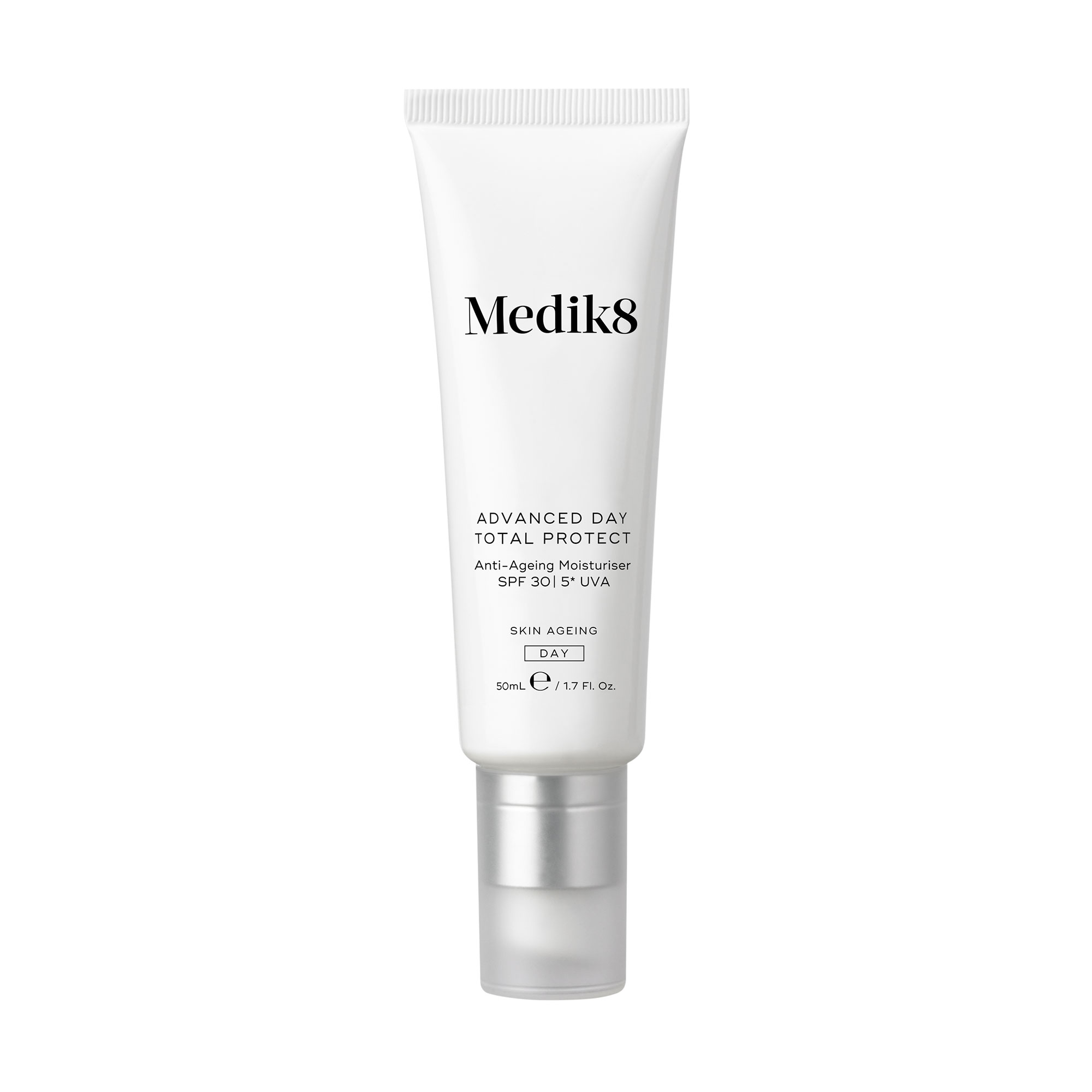 Денний зволожувальний крем для обличчя Medik8 Advanced Day Total Protect SPF 30 проти старіння, 50 мл
Денний зволожувальний крем для обличчя Medik8 Advanced Day Total Protect SPF 30 проти старіння, 50 мл
