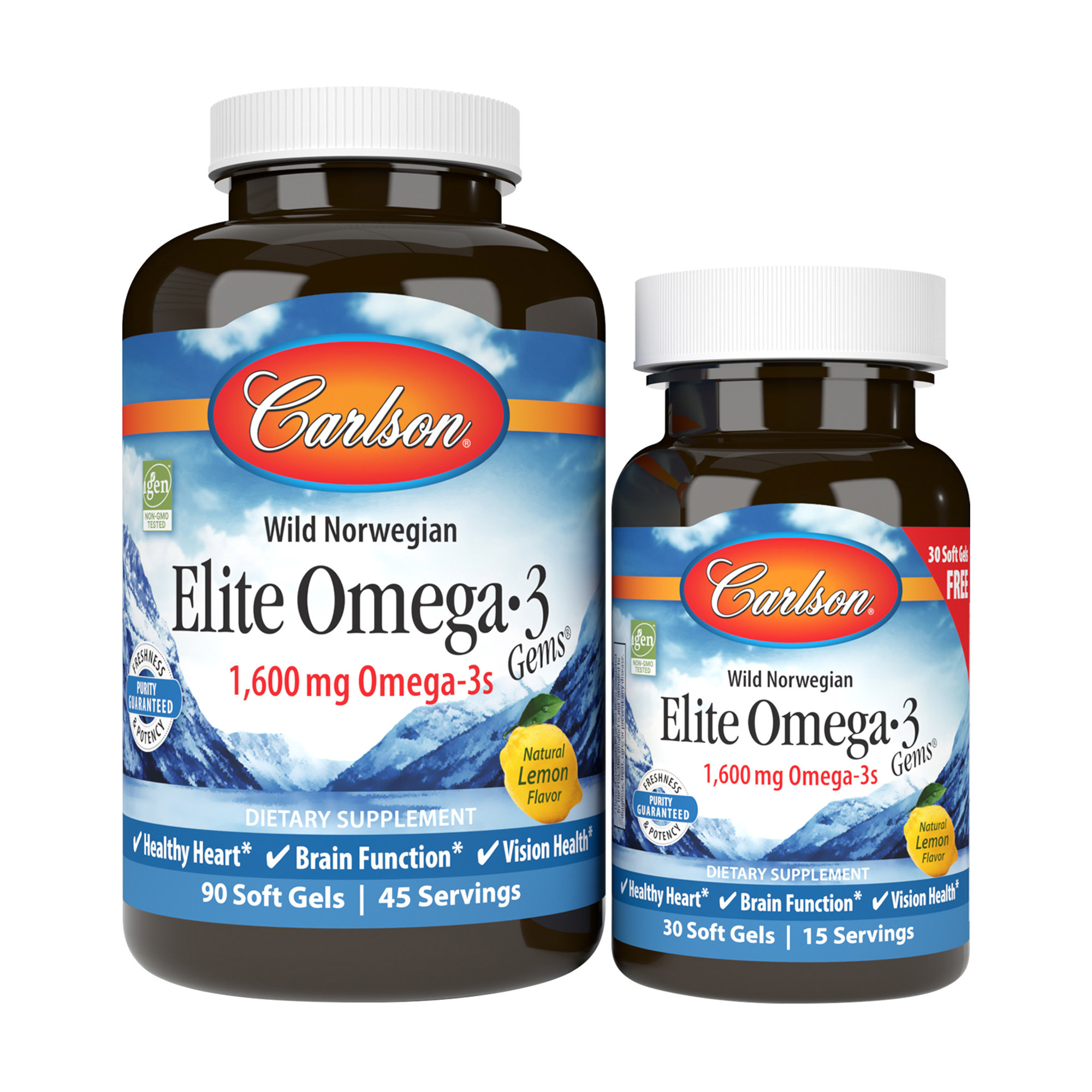 Омега-3 Carlson Labs Elite Omega-3 зі смаком лимону, 1600 мг, 90+30 капсул
Омега-3 Carlson Labs Elite Omega-3 зі смаком лимону, 1600 мг, 90+30 капсул