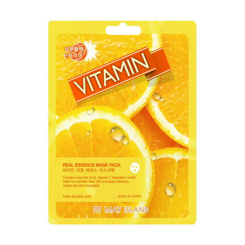 Тканинна маска для обличчя May Island Real Essence Vitamin Mask Pack з вітаміном C, 25 мл
Тканинна маска для обличчя May Island Real Essence Vitamin Mask Pack з вітаміном C, 25 мл