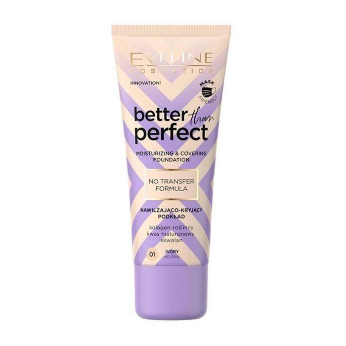 Зволожувальний тональний крем для обличчя Eveline Cosmetics Better Than Perfect Moisturising & Covering Foundation, 01 Ivory, 30 мл
Зволожувальний тональний крем для обличчя Eveline Cosmetics Better Than Perfect Moisturising & Covering Foundation, 01 Ivory, 30 мл