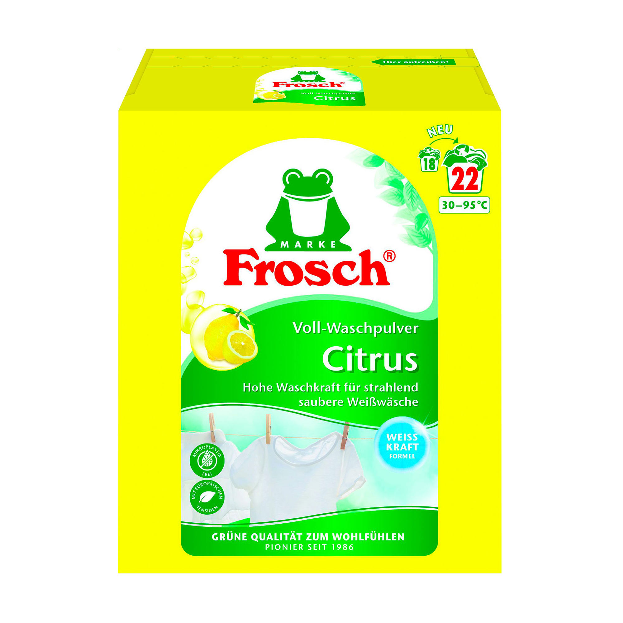 Уцінка! Пральний порошок-концентрат Frosch Цитрус, 22 цикли прання, 1.45 кг
Уцінка! Пральний порошок-концентрат Frosch Цитрус, 22 цикли прання, 1.45 кг