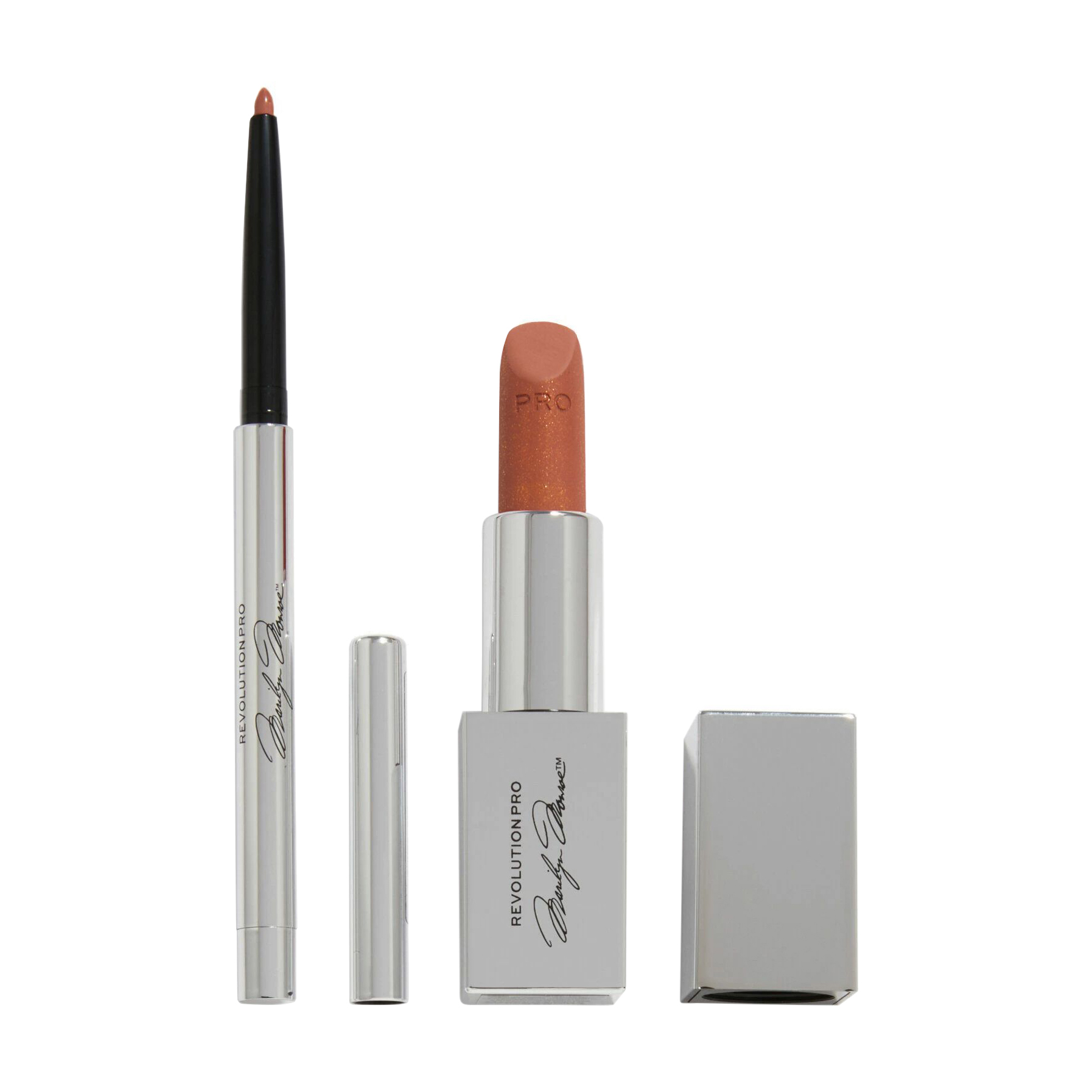 Набір Revolution Pro x Marilyn Monroe Lip Set, Nude (помада для губ, 3.6 г + олівець для губ, 0.18 г)
Набір Revolution Pro x Marilyn Monroe Lip Set, Nude (помада для губ, 3.6 г + олівець для губ, 0.18 г)