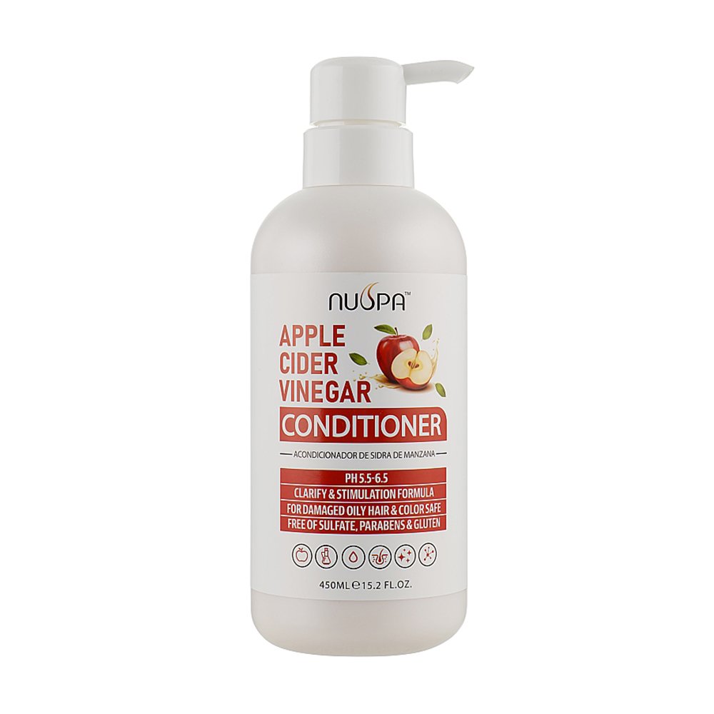 Безсульфатний кондиціонер для волосся Bingo Hair Cosmetic Nuspa Apple Cider Vinegar Conditioner pH 5.5-6.5 з яблучним сидром, 450 мл
Безсульфатний кондиціонер для волосся Bingo Hair Cosmetic Nuspa Apple Cider Vinegar Conditioner pH 5.5-6.5 з яблучним сидром, 450 мл