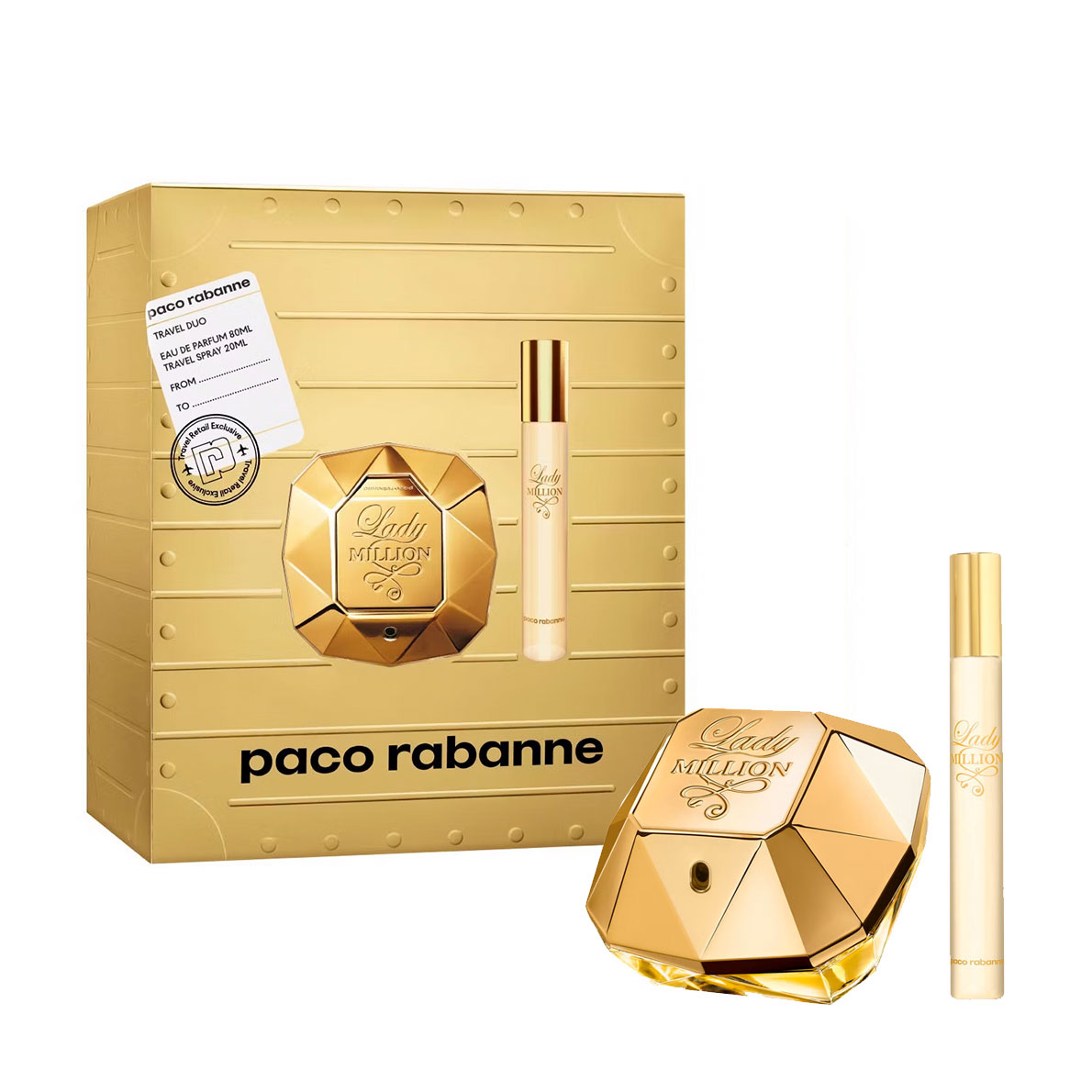 Парфумований набір жіночий Rabanne Lady Million (парфумована вода, 80 мл + парфумована вода, 20 мл)
Парфумований набір жіночий Rabanne Lady Million (парфумована вода, 80 мл + парфумована вода, 20 мл)
